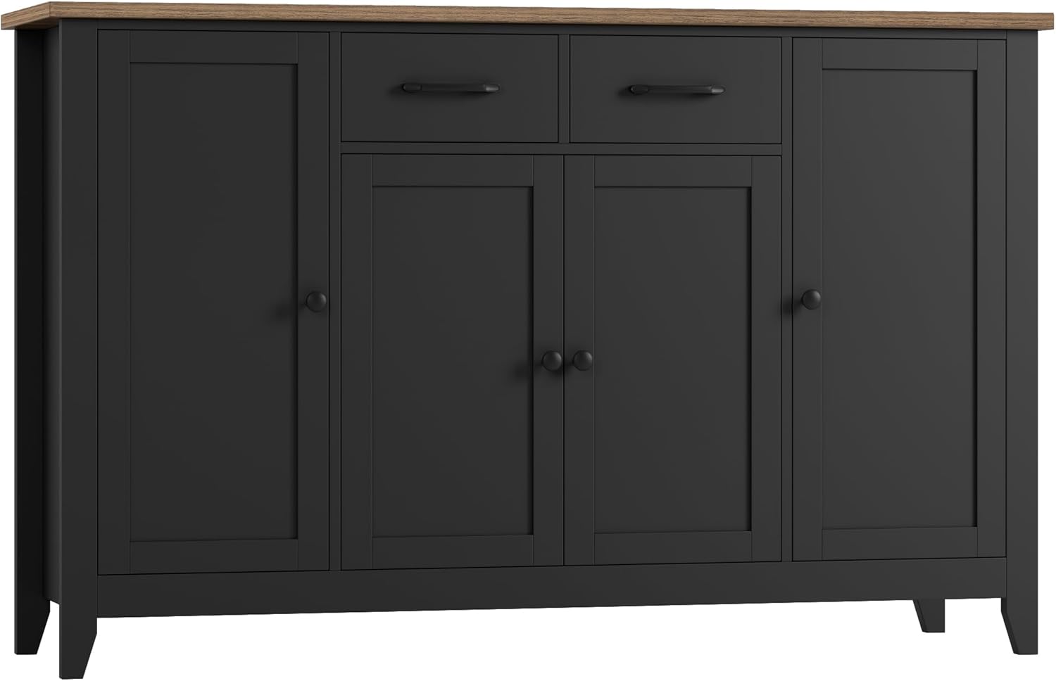 HORSTORS 55" Buffet Cabinet with Storage, Kitchen Buffet Sideboard with Drawers, Large Storage Cabinet with Doors and Shelves, Modern Farmhouse Coffee Bar for Kitchen, Dining Room, Living Room, Green