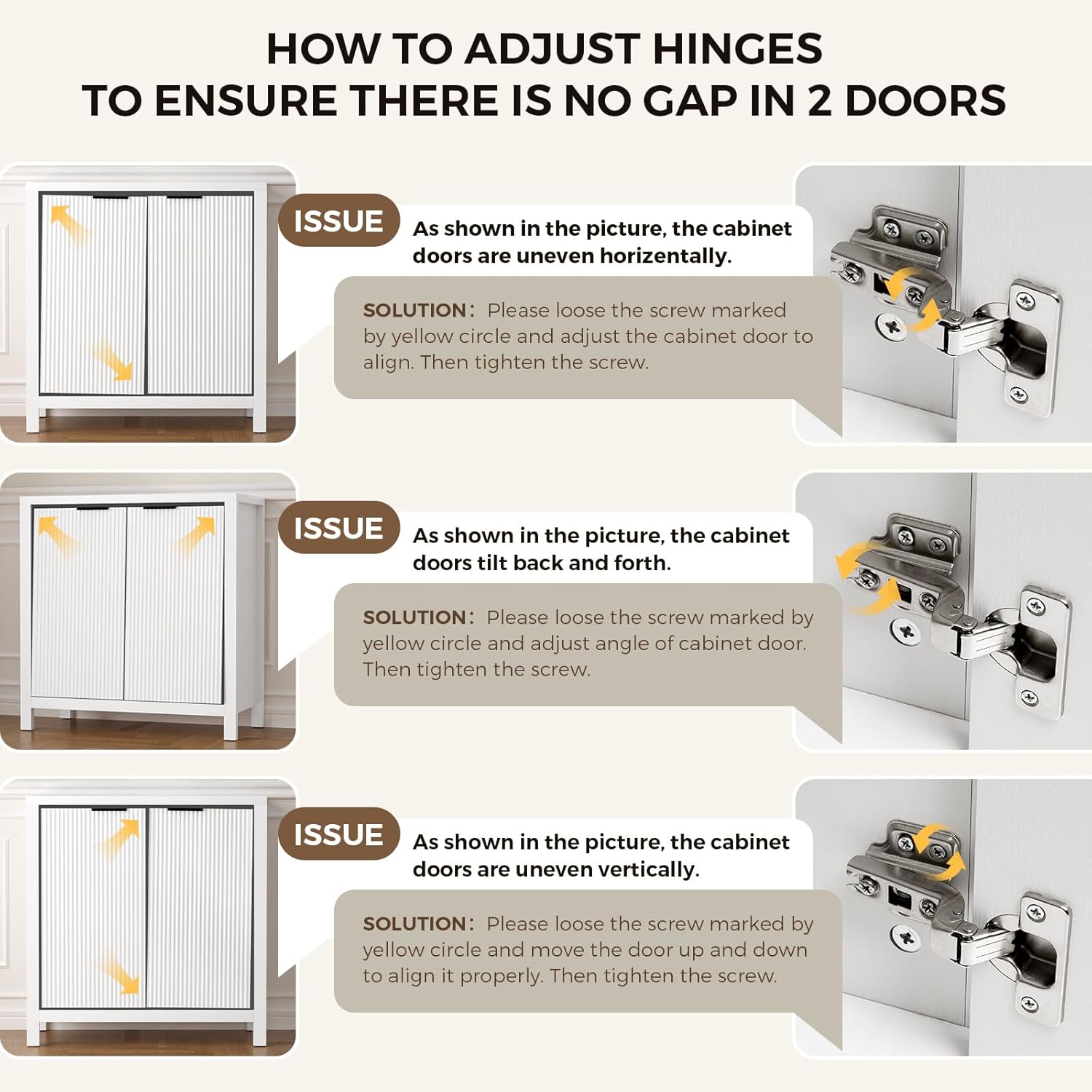 LANELIFE Buffet Sideboard Cabinet with Storage, Small Buffet Cabinet Sideboards Credenza Coffee Bar Cabinets with Adjustable Shelves, Buffet Console Table for Kitchen/Living Room/Hallway(White,31.5”W)