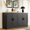 Anystyle 53.1“W Black 4 Door Buffet Cabinet, Coffee Bar with Adjustable Shelf, Kitchen Sideboard for Living Room, Hallway