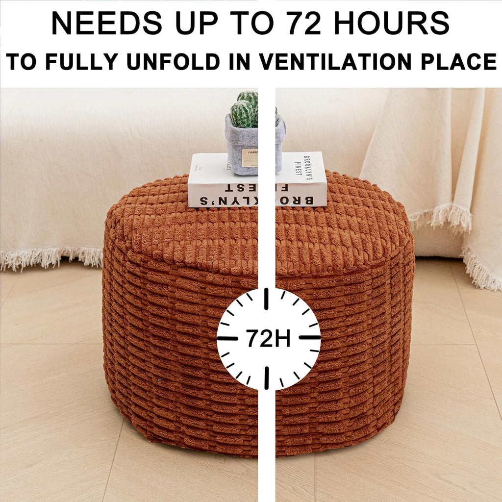 Asuprui Pouf Ottoman Round Ottoman Foot Rest Foot Stool Poufs for Living Room Bean Bag Chair Floor Pouf Storage Solution or Wedding